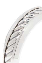 Cable Inset Silver Band Ring